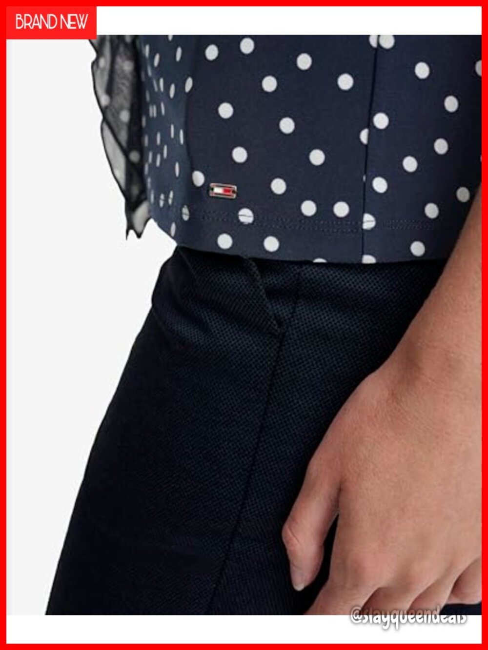 Sleeveless Mix Media Ruffle Front Blouse - Picture 4 of 4